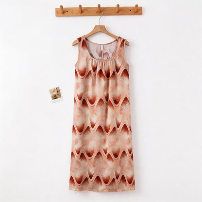 Nuisette sans manches à motif de vagues artistiques - image 6