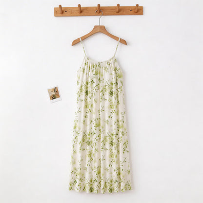 Nuisette à bretelles fines et à feuilles style rafraîchissant - image 1