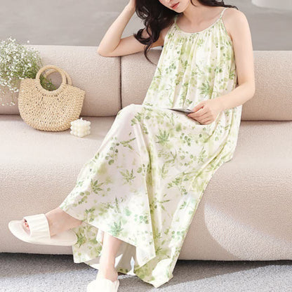 Nuisette à bretelles fines et à feuilles style rafraîchissant - image 2