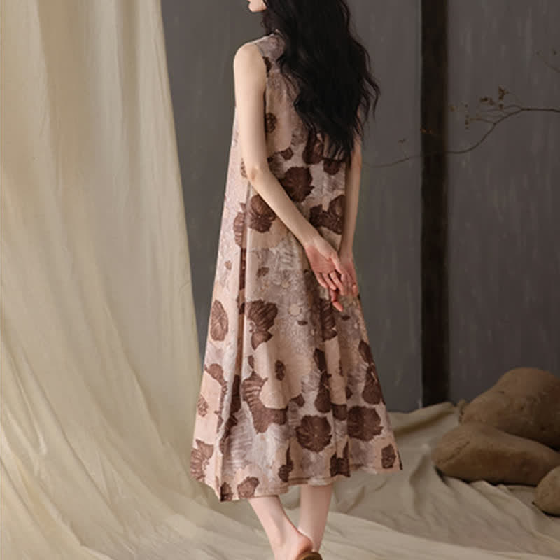 Nuisette sans manches à motif floral artistique - image 4