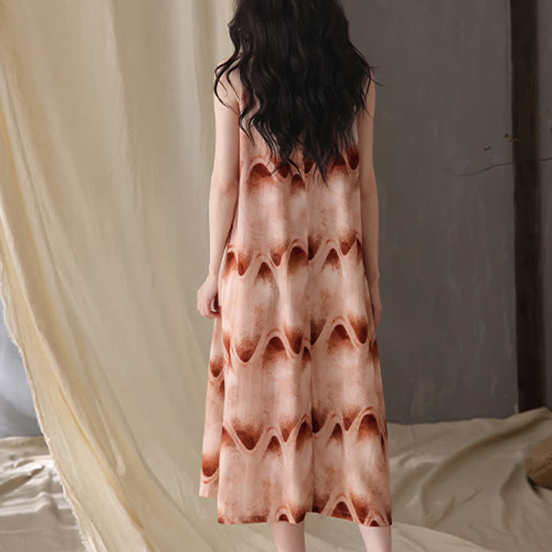 Nuisette sans manches à motif de vagues artistiques - image 5