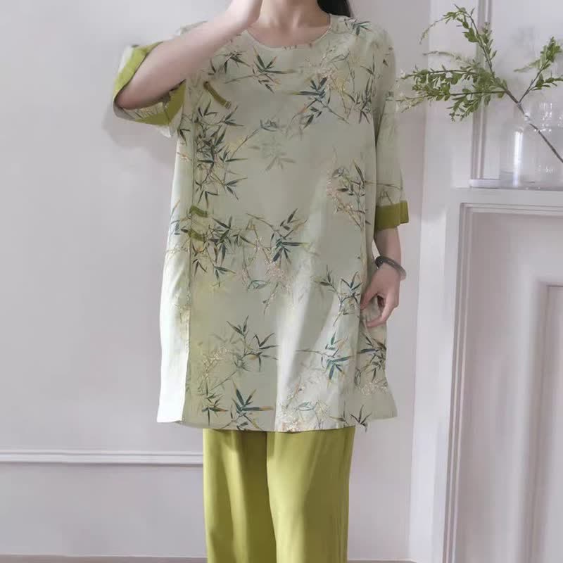 Ensemble de vêtements d'intérieur élégants en bambou de style oriental - image 2