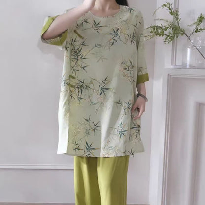 Ensemble de vêtements d'intérieur élégants en bambou de style oriental - image 2