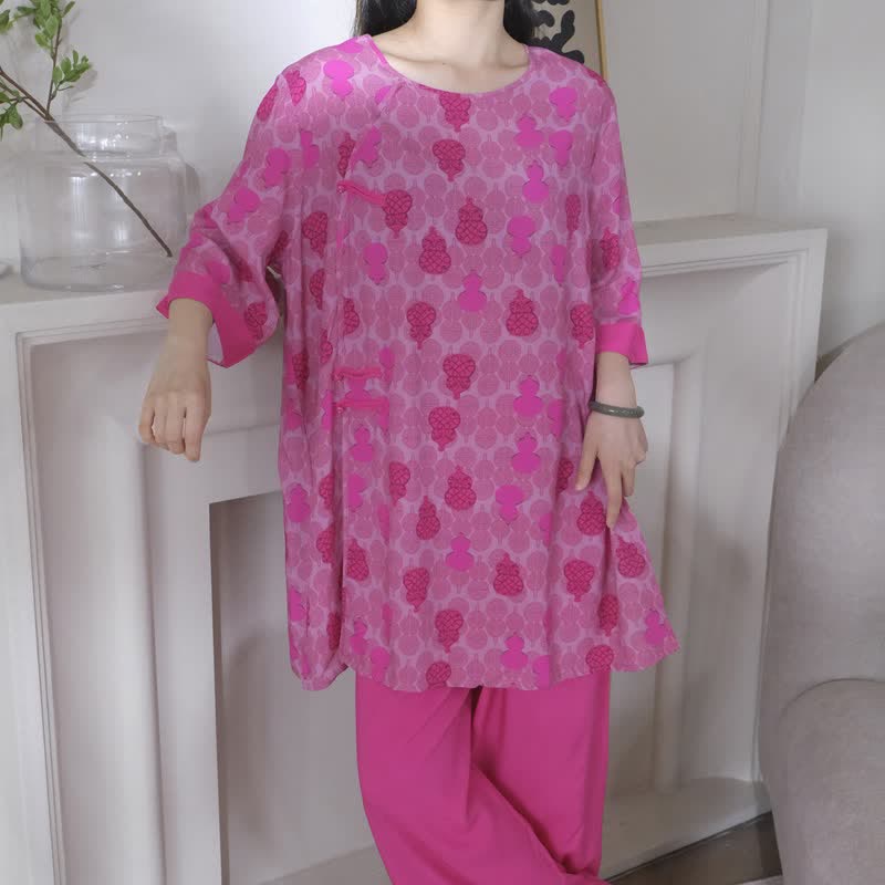 Ensemble de vêtements d'intérieur à motif citrouille de style oriental - image 4