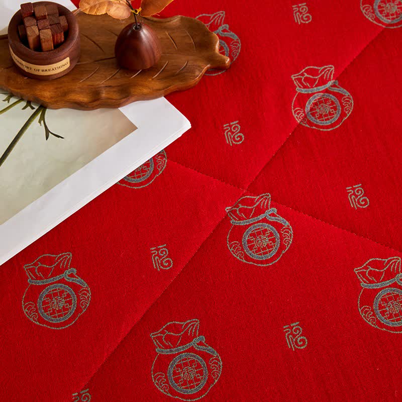 courtepointe jacquard en gaze de coton avec sac porte-bonheur - image 8