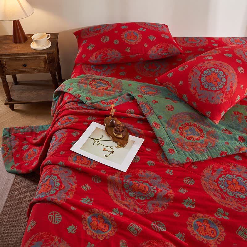 Couette rétro en jacquard de gaze de coton - image 5
