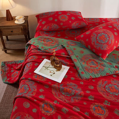 Couette rétro en jacquard de gaze de coton - image 5