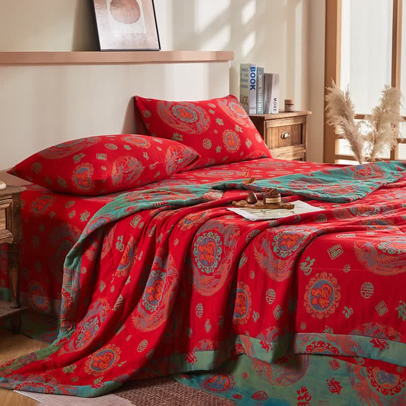 Couette rétro en jacquard de gaze de coton - image 1