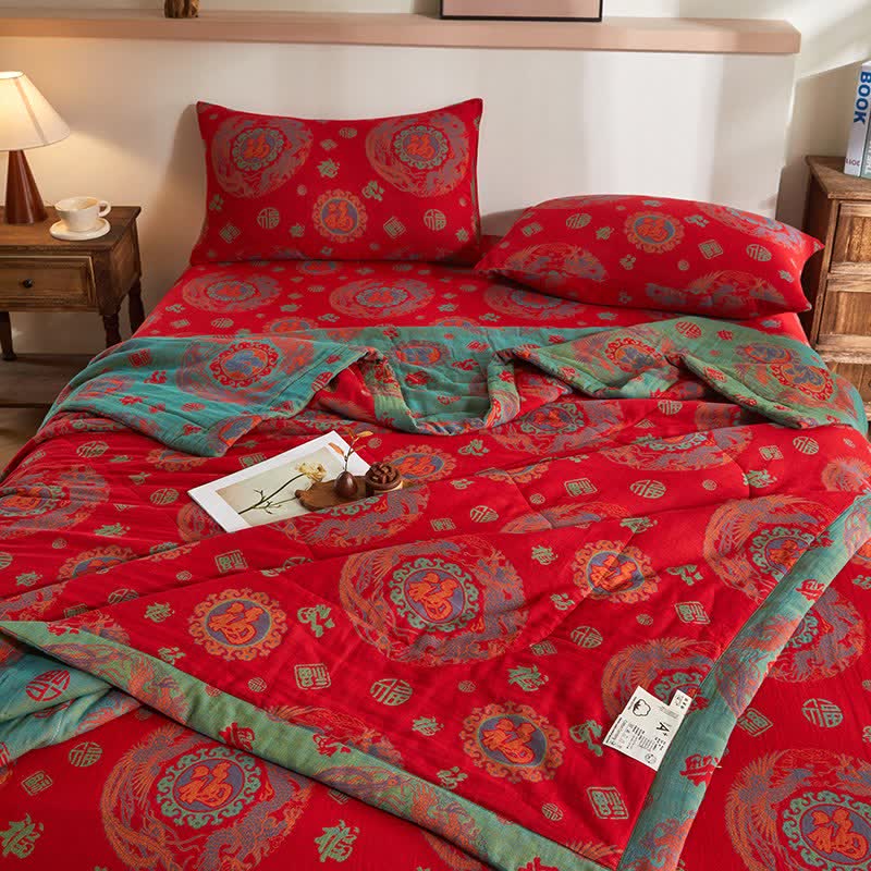 Couette rétro en jacquard de gaze de coton - image 4