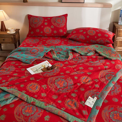Couette rétro en jacquard de gaze de coton - image 4