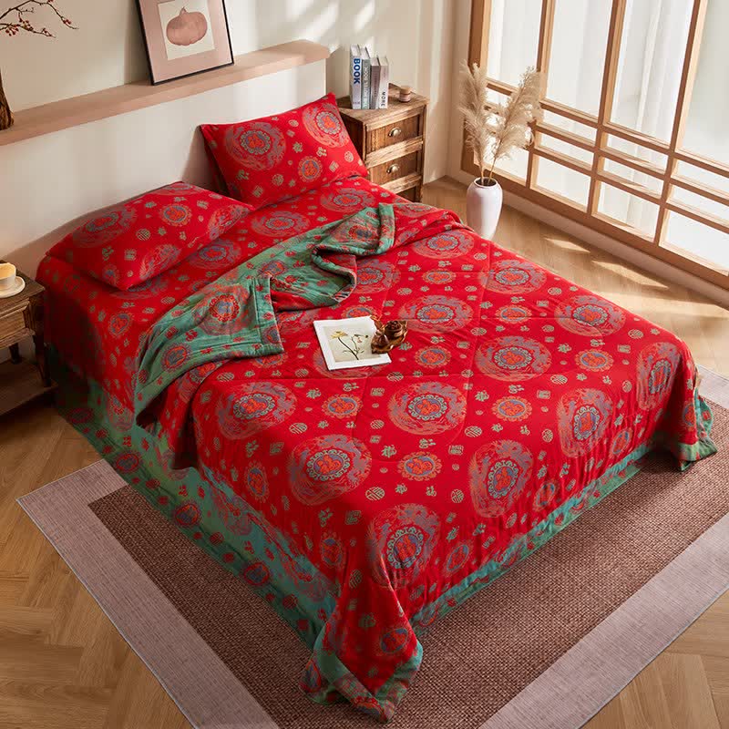Couette rétro en jacquard de gaze de coton - image 3