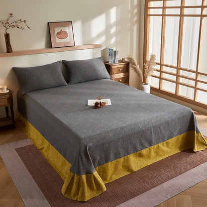 Couette en gaze de coton jacquard à motif subtil - Drap-housse avec 2 taies d'oreiller - 245 cm x 250 cm - image 6
