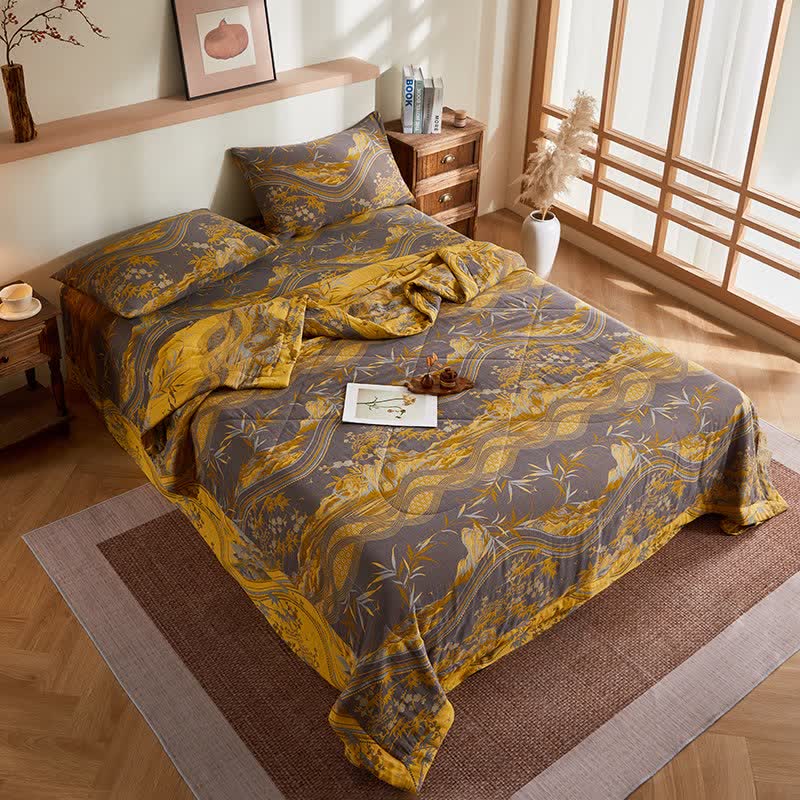 courtepointe en gaze de coton et jacquard de bambou - image 4