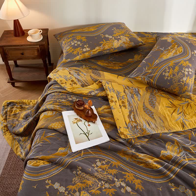 courtepointe en gaze de coton et jacquard de bambou - image 5