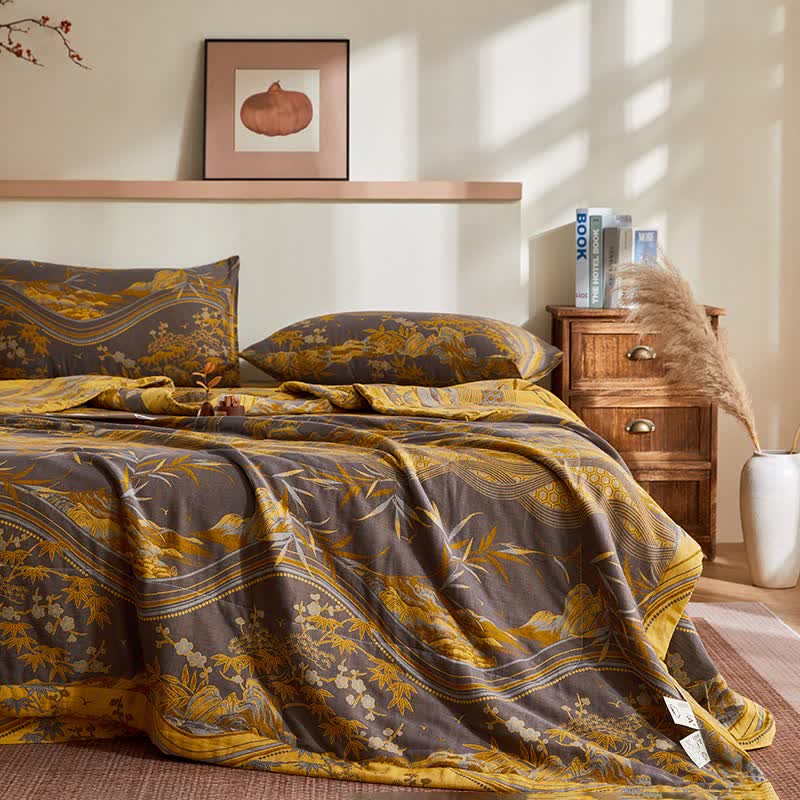 courtepointe en gaze de coton et jacquard de bambou - image 3