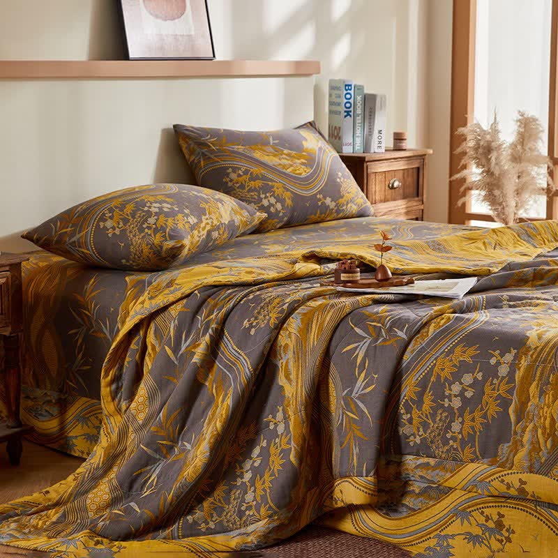 courtepointe en gaze de coton et jacquard de bambou - image 2
