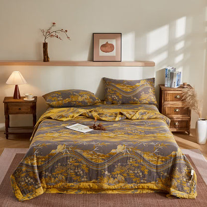 courtepointe en gaze de coton et jacquard de bambou - image 1