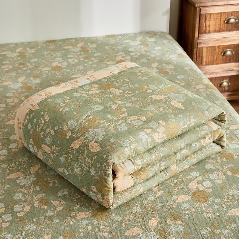 Couette en gaze de coton jacquard à motif floral et de feuilles - image 6