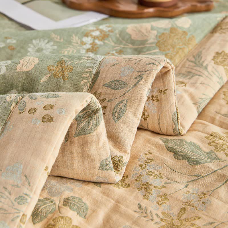 Couette en gaze de coton jacquard à motif floral et de feuilles - image 9