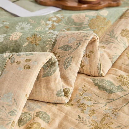 Couette en gaze de coton jacquard à motif floral et de feuilles - image 9