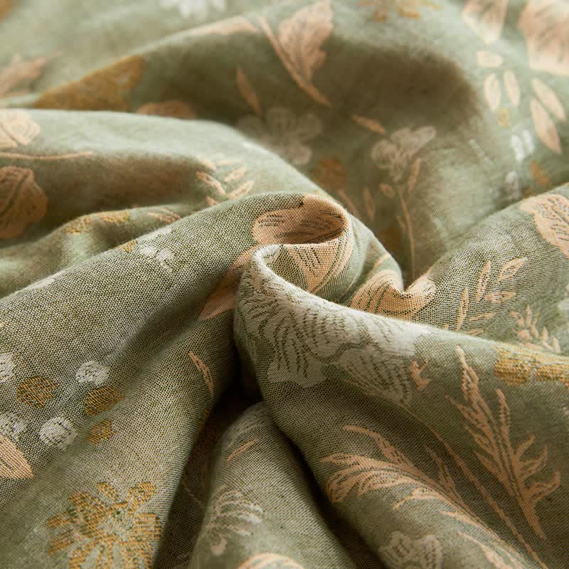 Couette en gaze de coton jacquard à motif floral et de feuilles - image 10