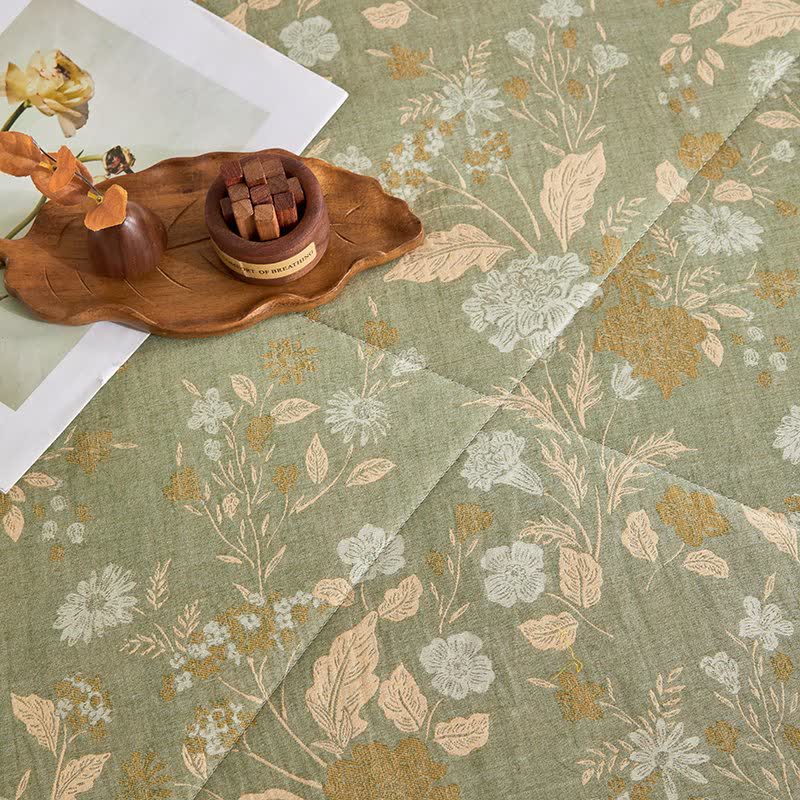 Couette en gaze de coton jacquard à motif floral et de feuilles - image 8