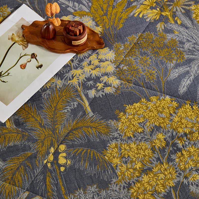 Couverture jacquard en gaze de coton à motif botanique d'arbre - image 8