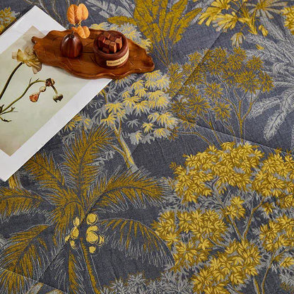Couverture jacquard en gaze de coton à motif botanique d'arbre - image 8