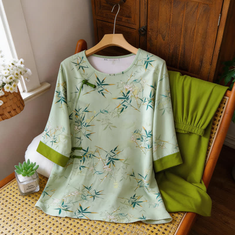 Ensemble de vêtements d'intérieur élégants en bambou de style oriental - image 7