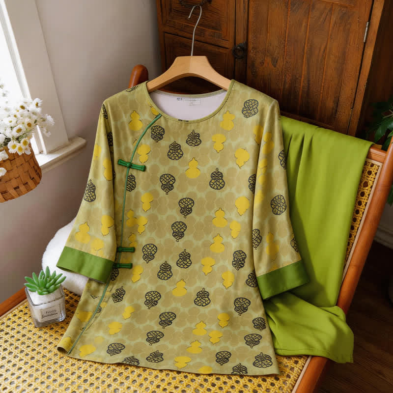 Ensemble de vêtements d'intérieur à motif citrouille de style oriental - image 10