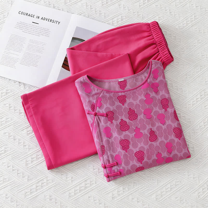 Ensemble de vêtements d'intérieur à motif citrouille de style oriental - image 6