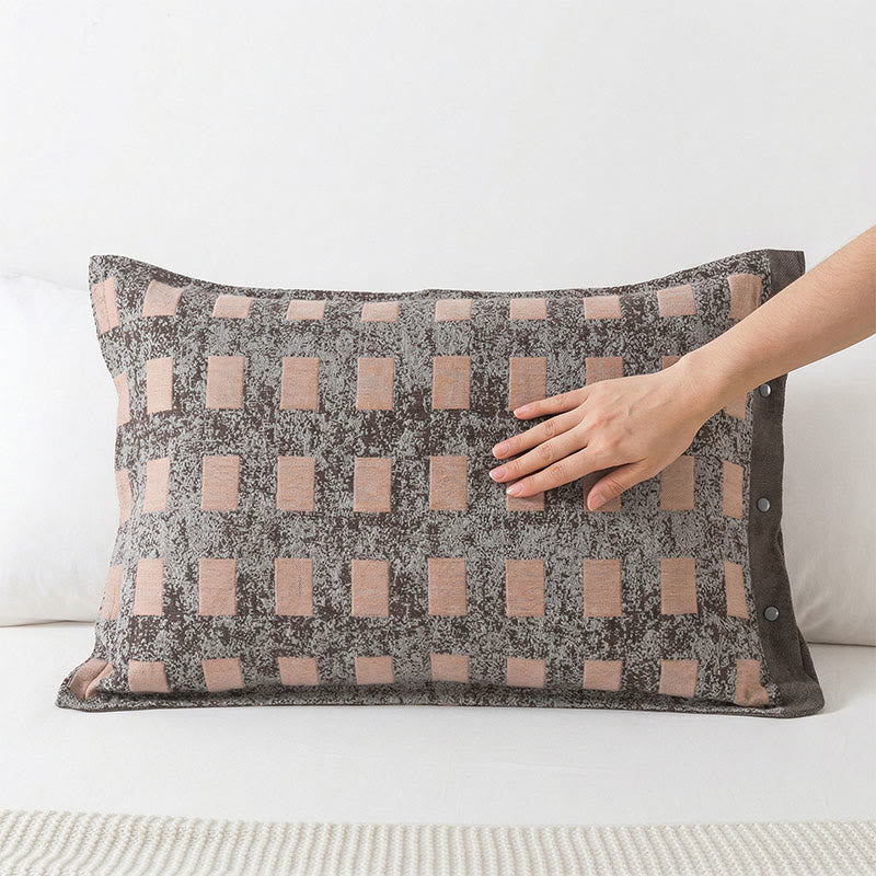 Taies d'oreiller modernes en coton jacquard Ownkoti (2 pièces) - Brun - 52 cm x 76 cm - image 2