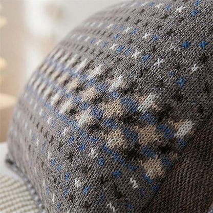 Taies d'oreiller en coton tricoté jacquard avec boutons (2 pièces) - image 1
