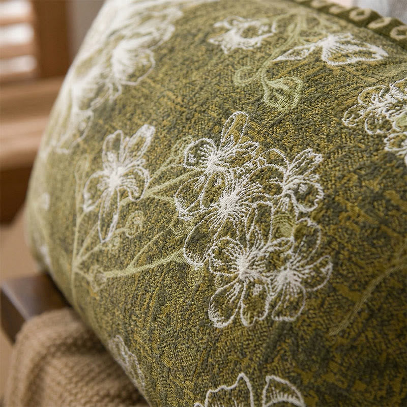 Taies d'oreiller en pur coton à motif floral jacquard (2 pièces) - image 1