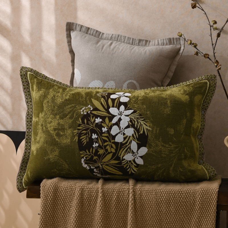 Taies d'oreiller à motifs floraux en pur coton (2 pièces) - Vert - 80 cm x 54 cm - image 0