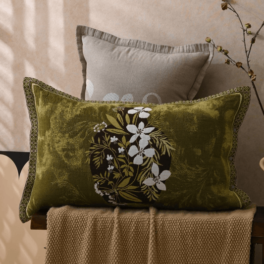 Taies d'oreiller à motifs floraux en pur coton (2 pièces) - Vert - 80 cm x 54 cm - image 0