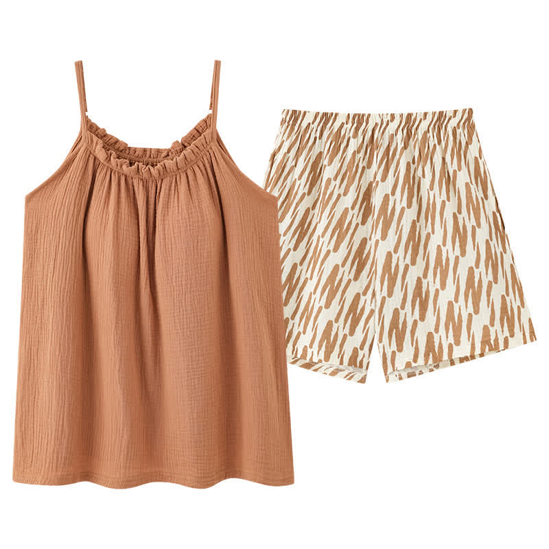 Ensemble pyjama avec débardeur et short à rayures abstraites - image 9