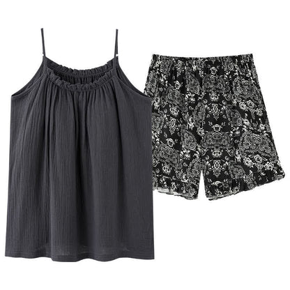 Ensemble pyjama style vintage avec débardeur et short - image 10