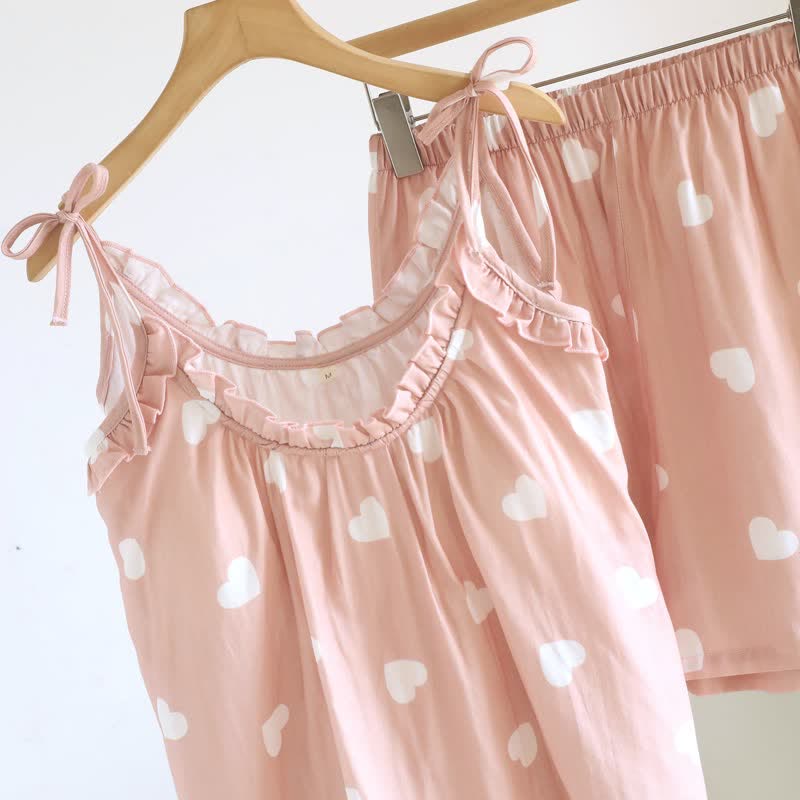 Pyjama débardeur à cœur en double gaze de coton - image 5