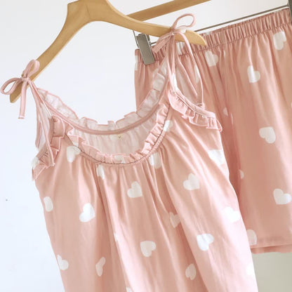 Pyjama débardeur à cœur en double gaze de coton - image 5