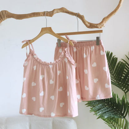 Pyjama débardeur à cœur en double gaze de coton - image 4