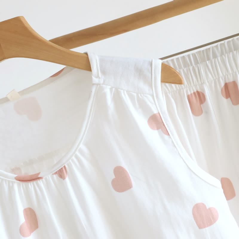 Pyjama à motif cœur en double gaze de coton double épaisseur - image 9