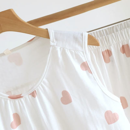 Pyjama à motif cœur en double gaze de coton double épaisseur - image 9