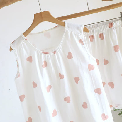 Pyjama à motif cœur en double gaze de coton double épaisseur - image 6