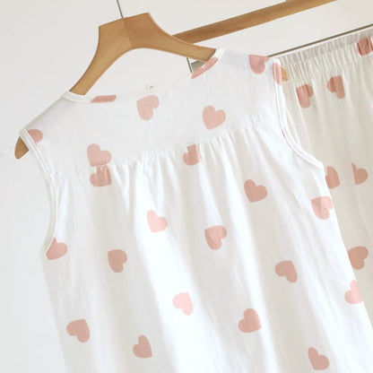 Pyjama à motif cœur en double gaze de coton double épaisseur - image 7