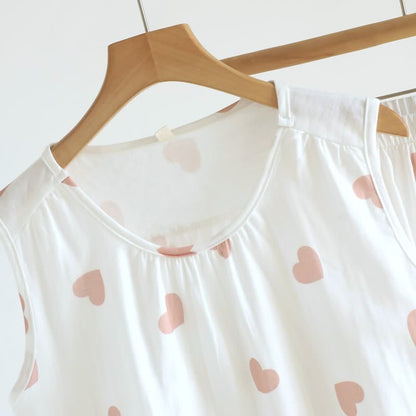 Pyjama à motif cœur en double gaze de coton double épaisseur - image 8