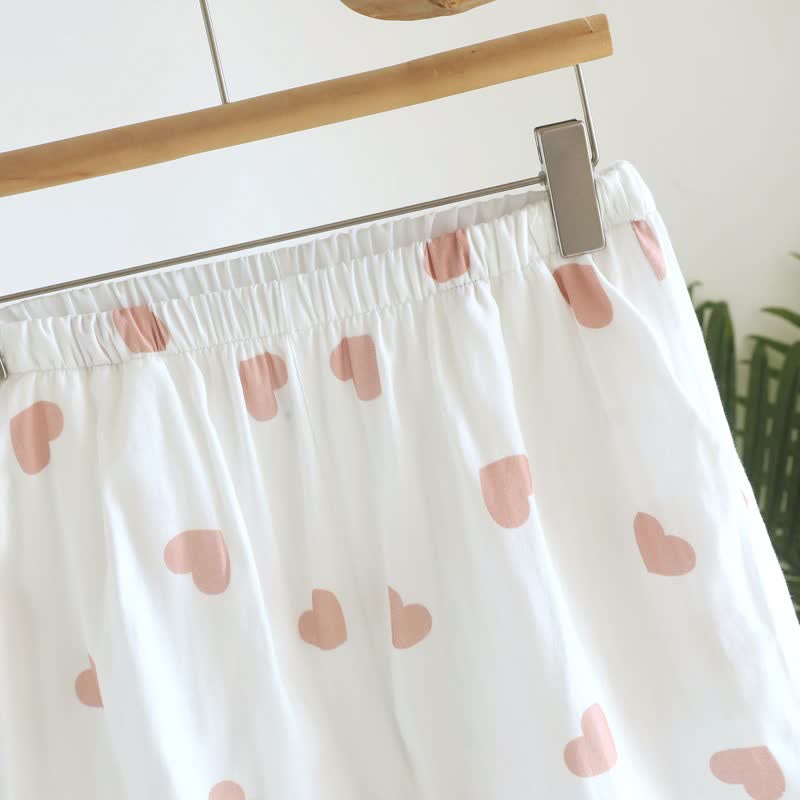 Pyjama à motif cœur en double gaze de coton double épaisseur - image 10