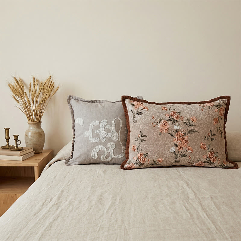 Taies d'oreiller romantiques à motifs floraux en pur coton (2 pièces) - image 1