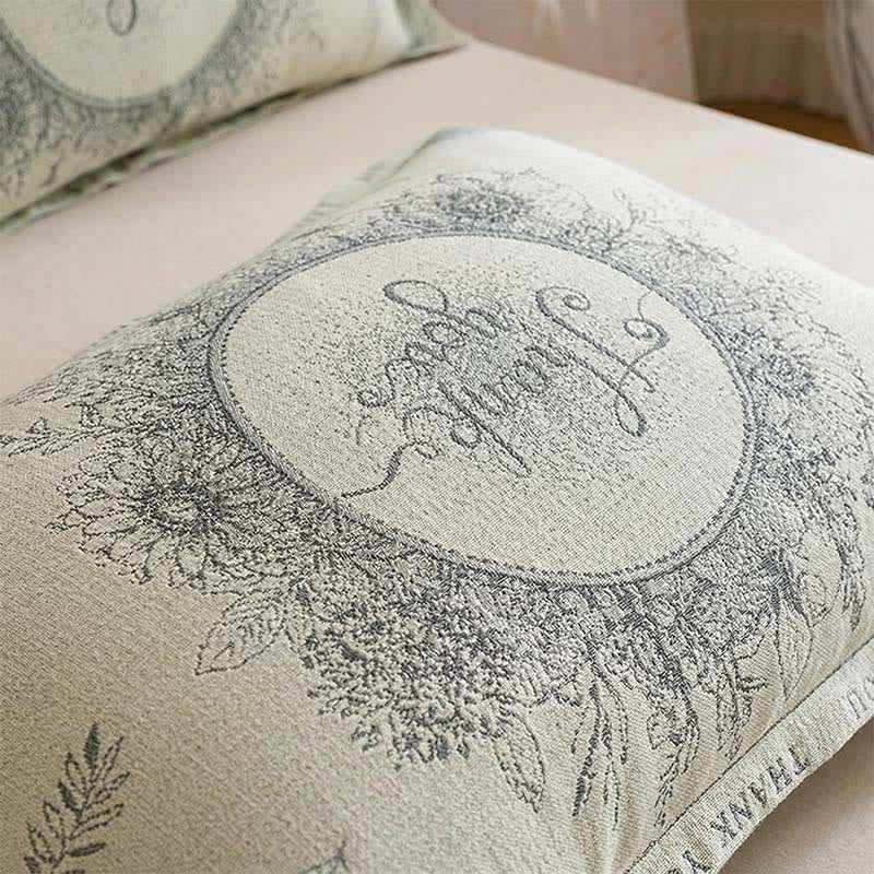 Taies d'oreiller en lin et coton à motif floral (2 pièces) - image 1