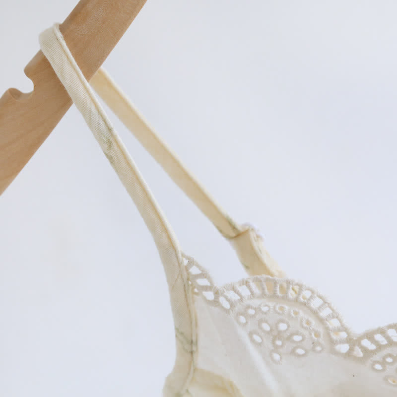 Ensemble de vêtements d'intérieur en pur coton avec motifs de papillons et de feuilles (3 pièces) - image 11